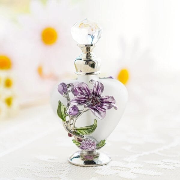 YU FENG Refillable Empty Flower Crystal Perfume Bottle Handmade Home Decor Lady Holiday Gift - Image 6